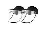 2X Outdoor Protection Hat Anti-Fog Pollution Dust Protective Cap Full Face HD Shield Cover Adult Black