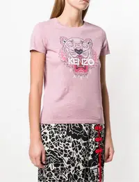在飛比找Yahoo!奇摩拍賣優惠-Kenzo 雜訊乾燥玫瑰虎頭印花T恤M