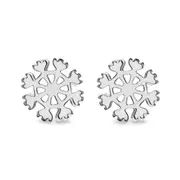Sterling Silver Snow Flake Stud Earrings