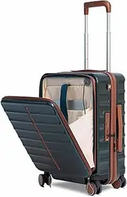 [THE ASSEMBLY] Assembly Polycarbonate Check-in Luggage| Hard Shell Lightweight Trolley Bags with TSA Lock (Odyssey), Green, Cabin Pro 20 Inches, Luggage
