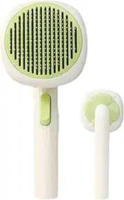 Cat Grooming Brush | Pet Brush - Ergonomic Handle Click Cleaning Slicker Rake for Deshedding Control Dematting Undercoat Coat Care Massage Bath Indoor Outdoor