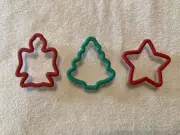 Set of 3 Chef Craft Plastic Cookie Cutters, Star, Angel, Christmas Tree - NEW