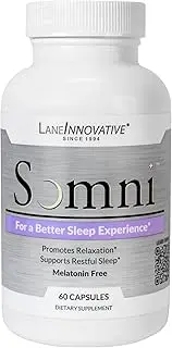 Lane Innovative - Somni, Sleep Aid Supplement, Promotes Relaxation & Balance, Helps Combat Occasional Stress, Rich in Essential Vitamins & Herbal Extracts, Supports More Restful Sleep (60 Capsules)