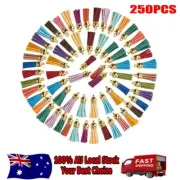 250pcs Leather Key Chain Ring Tassel Pendant Bulk Keychain Crafts Jewelry Making
