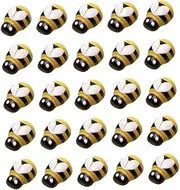 HORIALENCE 100pcs DIY Honeybee Decor Self-Adhesive Wooden Bees for Home Decoration Creative Accessories for Rooms Crafting Projects