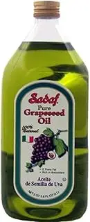 Sadaf Pure Grapeseed Oil - Grape Seed Oil for Cooking & Baking - Healthy Cooking Oil - High Smoking Point - Italian Cuisine - Kosher & Natural - 2L Bottle