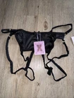 Savage X Fenty Women's Crotchless Undies Underwear Size 3X Black Satin Strappy
