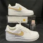 Nike Air Force 1 Low White (Play in The Sand Custom Painted Swoosh) SC-#60W