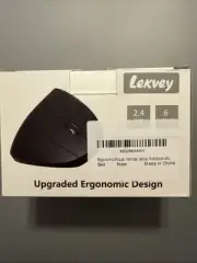 Lekvey Ergonomic Vertical Wireless Mouse, 2.4 GHz, 6 Buttons, Rechargeable