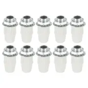 Lighting Cord Grips,Carbon Steel Light Cable Glands w Threaded pipe,10Pcs,White