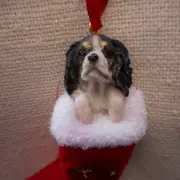 NEW Santa's Little Pals CAVALIER, DARK KING CHARLES Ornament from E & S Imports