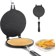 KVIFIVK 8.6 Inch Double Sided Egg Roll Pan.Waffle Cone Maker.Tortilla Press Plate Aluminum Non-Stick. with Handle Tortilla Press Pan. Stove Top Pan for Kitchen