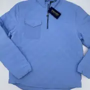 Ralph Lauren Polo Golf Quarter Zip Quilted Pullover Jacket Blue Polyester L;NWT