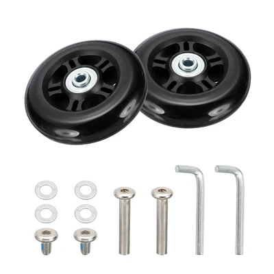 2Pcs 84x24mm Luggage Suitcase Wheels Replacement PU Trolley Wheel Repair Kits