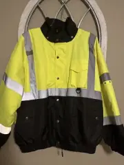 ML Kishigo High Visibility Mens 3X Heavy Duty Zip Front With Snap Safety Jacket