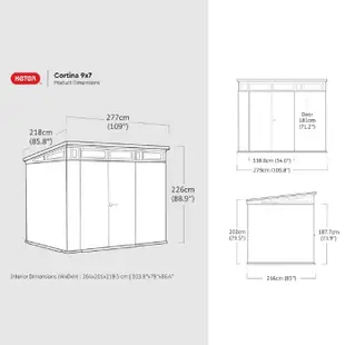 💓好市多代購/可協助售後💓 Keter Cortina 9呎 X 7呎 戶外儲藏屋 17210836 屋頂可承受150公斤壓力 含安(組)裝服務