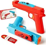 KOEBSHPE Nintendo Switch Gun Controller Compatible with Switch/Switch OLED Joy-Con, Switch Shooting Gun Controller, Nintendo Gun for Hunting Games, Joy-Con Gun Grip (Blue + Red)