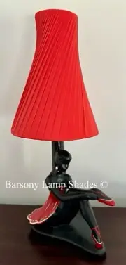 PLASTIC RIBBON TWIST DESIGN RED LAMPSHADE for BARSONY LADY LAMP
