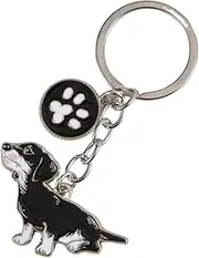 Dog Keychain, Dog Key ring Vivid Cute Pet Dog Keyring Bag Charm Metal Key Ring Keyfob