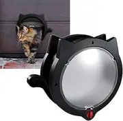 Phefop Cat Door with Automatic Flap, Cute Magnetic Door with 4 Locking Modes, Pet Safe Plastic Entrance Door for Indoor and Outdoor Doors (Black)