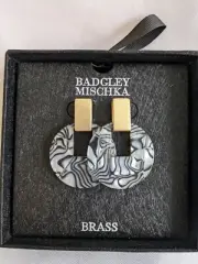 Badgley Mischka Earrings brass and faux shell earrings elegant and trendy