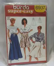 New Vintage Burda Style 6937 Super Easy Sewing Pattern Misses Rock Jupe Skirt