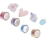 Angoily 4Pcs Floral Tape Decorative Stickers for Hand Accounts Scrapbooking and Crafting for Home Decor and Present Wrapping