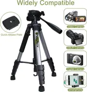Endurax 168cm (66 Inch) Camera Tripod with Travel Bag, Cell Phone Tripod with Universal Phone Mount