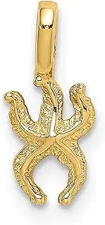 [JewelryWeb] 5.6mm Gold Mini Sea shell Nautical Starfish With Fixed Bail Charm