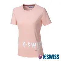 在飛比找PChome24h購物優惠-K-SWISS Logo Tee棉質吸排T恤-女-蜜桃橘