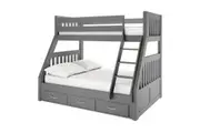 Cornelia Triple Bunk Bed with Storage - Solid Wood - Grey
