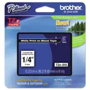 Brother P-Touch TZE315 0.23" x 26.2 ft. TZe Labeling Tape - White on Black New