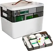 Pill Box with Handle, Portable Multifunctional Pill Box, Family Storage Case, Lightweight Travel Gear for Camping, Bathroom