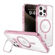 REDEFINE Transparent Magsafe Case Cover with Magnetic Ring for iPhone 16 Pro Max - Pink