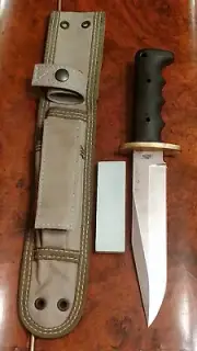 ISRAEL DUSTAR ARAD COMBAT KNIFE 7" D2 STEEL FULL TANG GRAY TACTIC SHEATH ARMY
