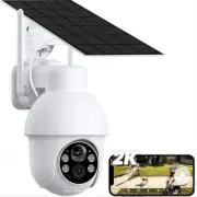 Solar Security Camera 2K 5MP 360° PTZ Outdoor Two Way Audio PIR Motion Detection