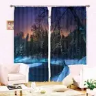 Forest After Snow And Ice 3D Blockout Photo Print Curtain Fabric Curtains Window