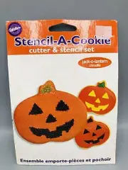 Wilton Stencil-a-Cookie Halloween Jack-o-lantern Cutter and Stencil Set Baking