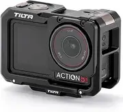 Tilta Full Camera Cage Compatible with DJI Osmo Action 3, Action 4 & Action 5 Pro (Black) | Magnesium-Aluminum Frame | Cold Shoe & 1/4"-20 Mounts | Magnetic Filter Support | Shock-Absorbing Pads