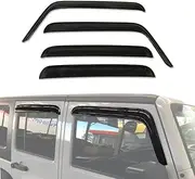 AUSGO Weathershields Compatible with Jeep Wrangler JK Series 4Door 2007-2018, Luxury Weather Shields Window Visors Wind Deflectors Sun Rain Guard 4PCS Set