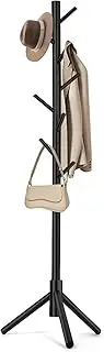 WANGMUXIA High-Grade Wooden Coat Rack, Freestanding Coat Rack with 8 Hooks and 3 Adjustable Size Tree Coat Racks for Bedroom, Hallway, Entrance, Office, for Hats, Coats, Scarves, Handbags