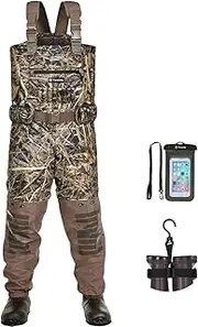 [TideWe] Breathable Chest Wader, 1600G Insulation Waterproof Hunting Wader with Steel Shank Boots & 200G Insulated Liner