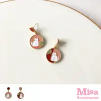在飛比找momo購物網優惠-【MISA】韓國設計S925銀針不對稱可愛小貓咪造型耳環(S