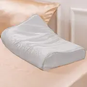PROMEED Mulberry Silk Pillowcase for Contour Memory Foam Pillow, Natural 23 Momme Silk Latex Pillow Case Cover, Pefect Fit for Royal Therapy Cervical Neck Pillow (Light Grey, Queen-24"x14.5"x5"/4.3")