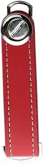 [SAMEZA] Car Key Pouch Bag Case Wallet Holder Chain Key Wallet Ring Collector Housekeeper Pocket Key Organizer Smart Leather Keychain,red