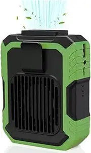 Blue Collar Breeze - 4000mAh Portable Waist Fan, Wearable Blue Collar Breeze, 3 Speeds, Belt Fan,Clip on Waist Portable Cooling Fan, Blue Collar Fan, Clip on Fan for Outdoors (Green)