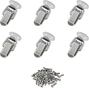 6PCS Toggle Latches Spring Loaded Clamp Clip Case Box Latch Catch Tension Lock Lever Clasp Closures Crate Snap Metal Spring for Iron Wood Box, Cabinet, Home Accessories