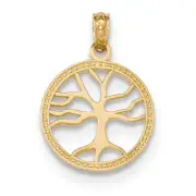 14k Yellow Gold Polished Small Tree of Life in Round Pendant K5277