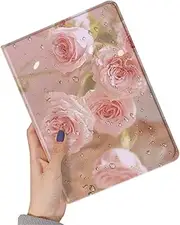 Flower Pattern Case Compatible with iPad Pro 11 inch (1st, 2nd, 3rd & 4th Gen) Floral Illustration Cover Auto Sleep Wake Support Pencil Charging,Color 1