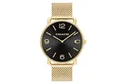 Coach Gold Steel Mesh Black Dial Men's Watch - 14602654